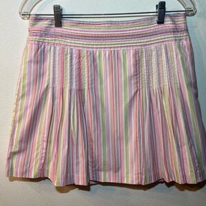 J Crew Womens Pink White Green Striped Mini Skirt Size 6